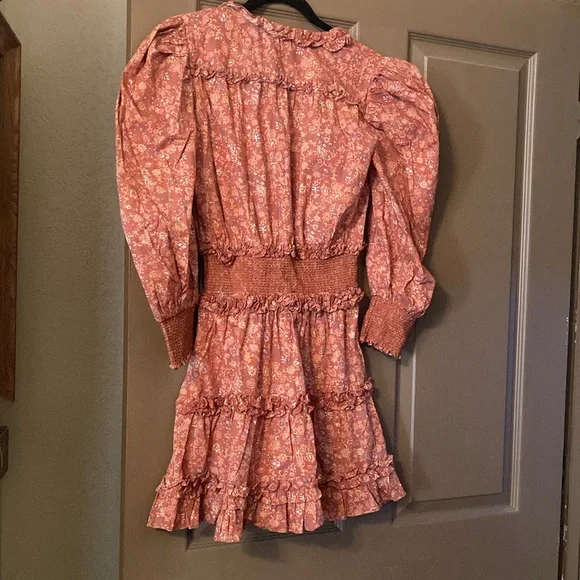 House of Harlow 1960 by Nicole Richie Wallis Rust Orange Floral Dress Women Sz L - Picture 6 of 6